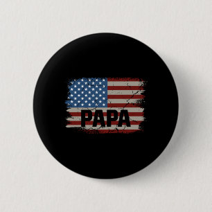 Papa Herren Amerikanische Flagge Patriotisch 4. Ju Button