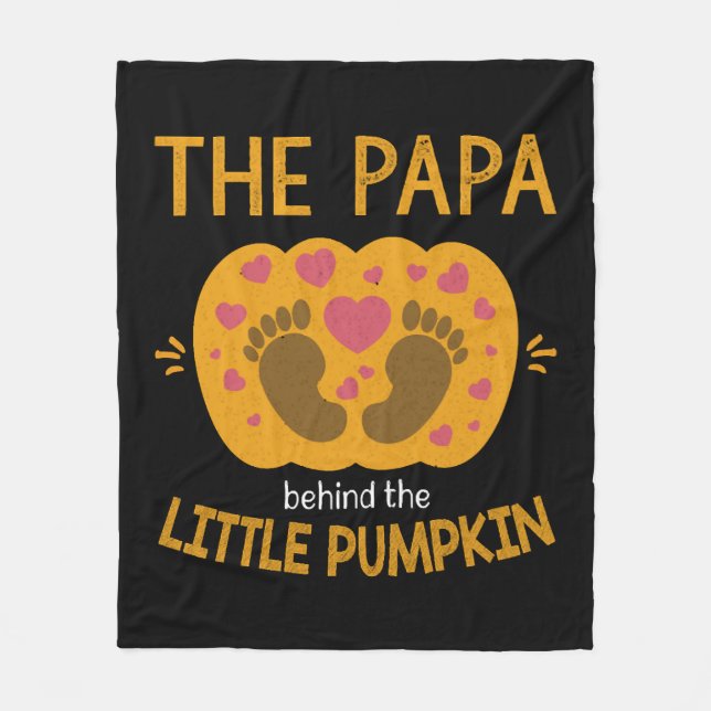 Papa Hinter Pumpkin Little Herbst Baby Reveal Fleecedecke (Vorderseite)