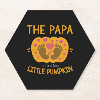 Papa Hinter Pumpkin Little Herbst Baby Reveal Untersetzer