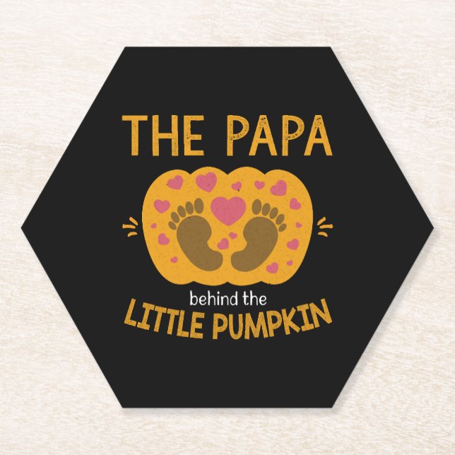 Papa Hinter Pumpkin Little Herbst Baby Reveal Untersetzer (Vorderseite)
