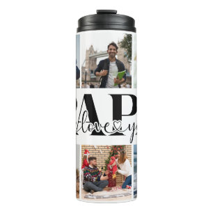 Papa I Liebe Sie benutzerdefinierte FotoCollage Thermosbecher