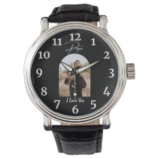 Papa I Liebe Sie Personalisiert Modernes Foto Armbanduhr