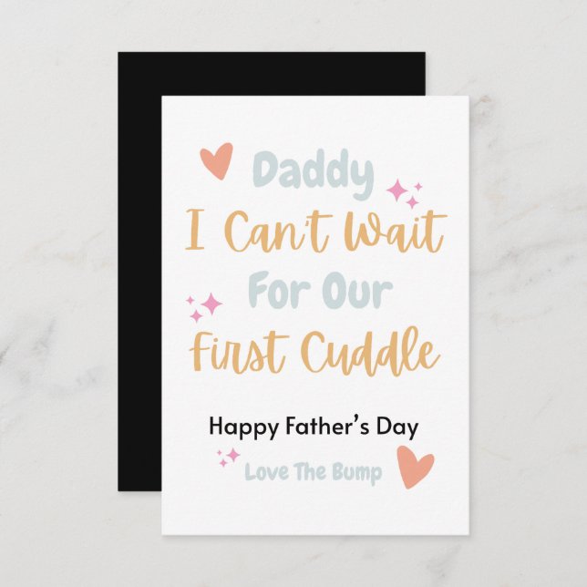 Papa, ich kann nicht auf unsere erste Cuddle Card  RSVP Karte (Vorne/Hinten)