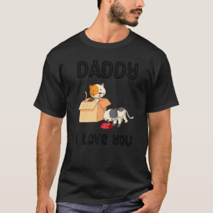 Papa ich liebe dich Kitty Katzen Kinder Vatertag T-Shirt