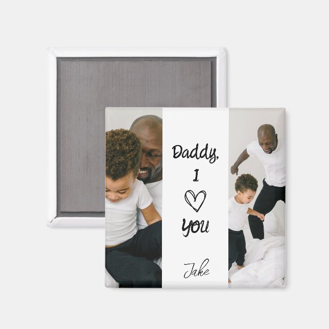 Papa, ich liebe dich | Magnet für personalisierte  (Vorderseite/Rückseite)