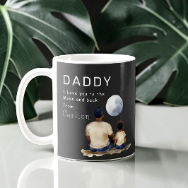 Papa ich liebe dich Mond und zurück Wasserfarbe Da Kaffeetasse