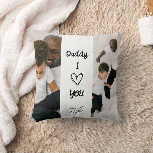 Papa, ich Liebe dich | Personalisierte Fotos Kisse Kissen (Decke)