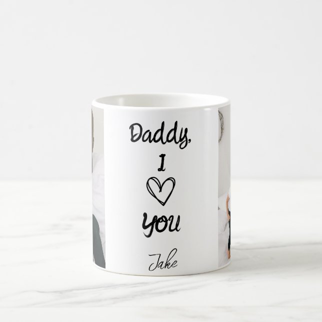 Papa, ich Liebe dich | Tasse personalisierter Foto (Mittel)