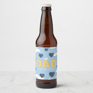 Papa ich liebe dich, Vatertag Geschenk Quadratis Bierflaschenetikett