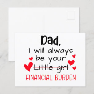 Papa, ich werde immer dein kleines Mädchen sein, F Postkarte