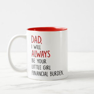 Papa, ich werde immer dein kleines Mädchen sein fi Zweifarbige Tasse