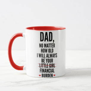 Papa, ich werde immer deine finanzielle Belastung Tasse
