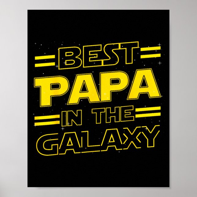 Papa In The Galaxy Funny Fathers Day Gift For Men  Poster (Vorne)