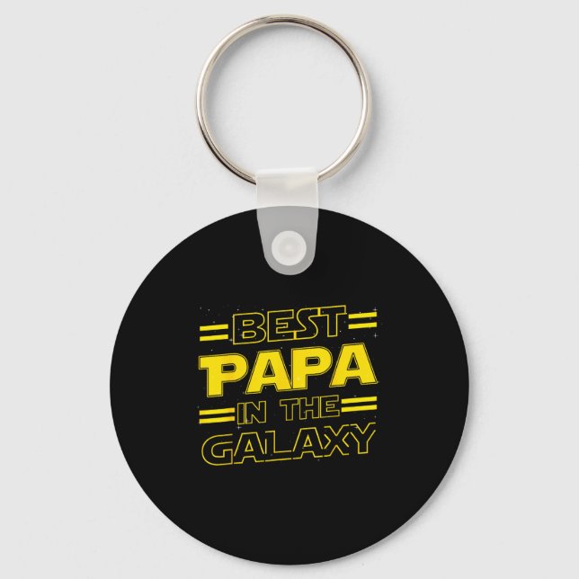 Papa In The Galaxy Funny Fathers Day Gift For Men  Schlüsselanhänger (Vorderseite)