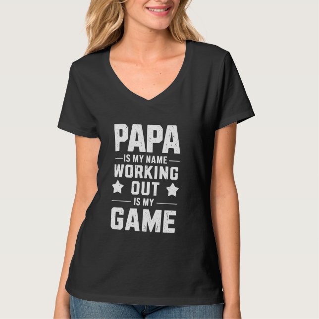 Papa ist mein Name zu trainieren ist mein Spiel T-Shirt (Vorderseite)