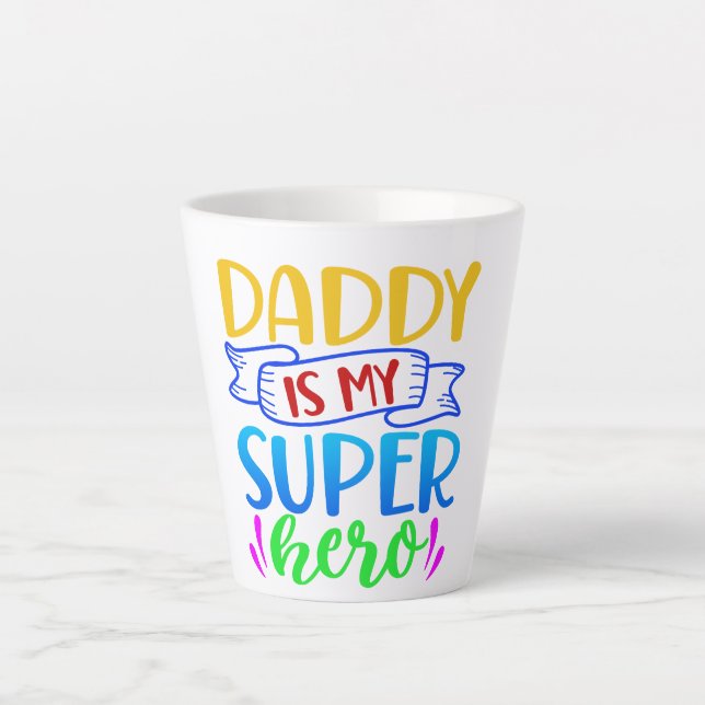 Papa ist mein Superheld Milchtasse (Vorderseite)