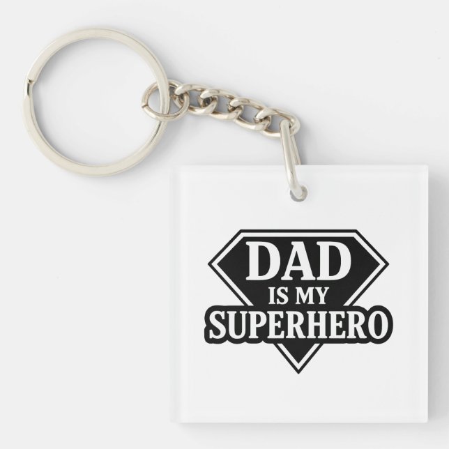 Papa ist mein Superheld Schlüsselanhänger (Vorderseite)