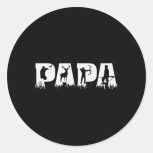 Papa Junting Hunter Vatertag Runder Aufkleber