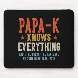 Papa-k weiß alles Vatertag Retro Vintage Mousepad