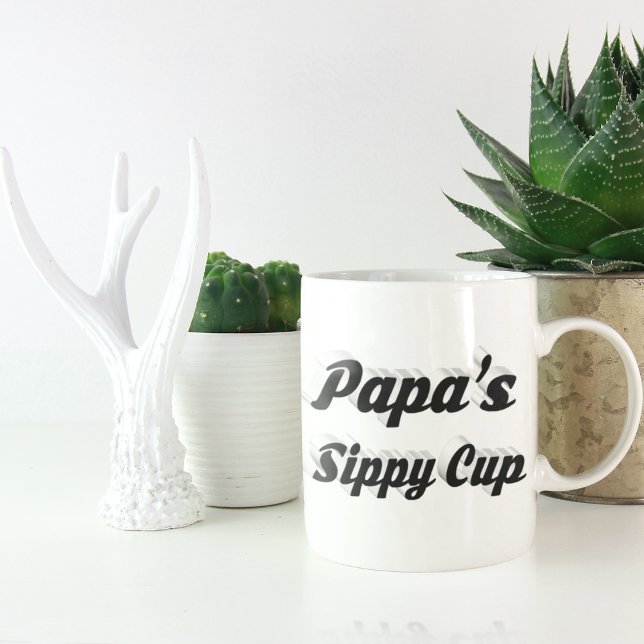 Papa-Kaffee Zitat schwarzer Halbtext Jumbo-Tasse (Von Creator hochgeladen)
