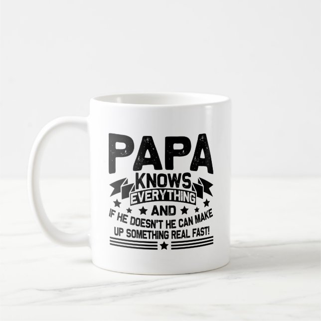Papa kennt alles Großvater Vatertag Kaffeetasse (Links)