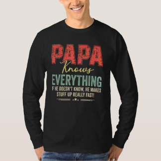 Papa kennt alles, was Vintager, stolzer Vater Groß T-Shirt