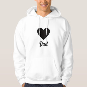 Papa - Klassische schwarze Herz-Typografie Hoodie