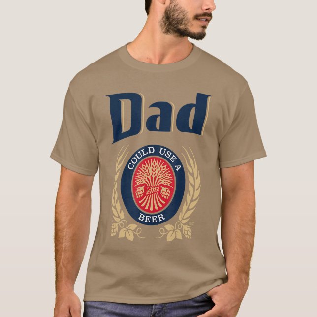 Papa könnte ein Bier gebrauchen Retro T-Shirt (Vorderseite)