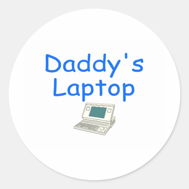 Papa-Laptop Runder Aufkleber (Vorderseite)