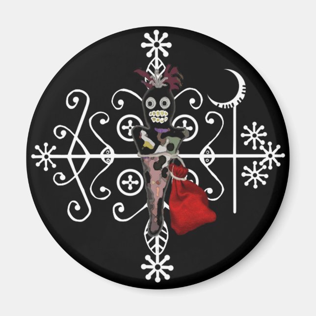 Papa Legba Voodoo Doll Veve Magnet (Vorne)