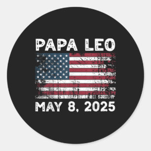 Papa Leo Uns Gott segne Papst Leo Amerikanischer P Runder Aufkleber