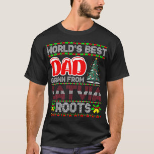 Papa Lettland Weihnachtsgeschenk Idee hässlicher P T-Shirt