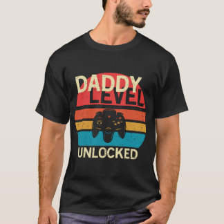 Papa Level Uncked Funny New Dad, Gaming Design, T-Shirt