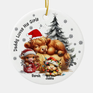 Papa Liebe seiner Kinder (Jungs, Mädchen) Keramik Ornament