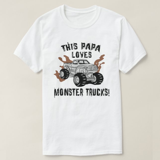 Papa Lieben Monster Trucks T-Shirt (Design vorne)
