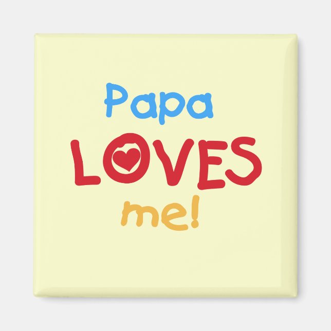 Papa Lieben T - Shirt und Geschenke Magnet (Vorne)
