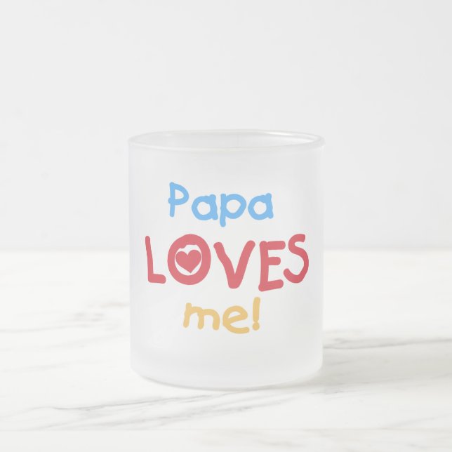 Papa Lieben T - Shirt und Geschenke Mattglastasse (Mittel)