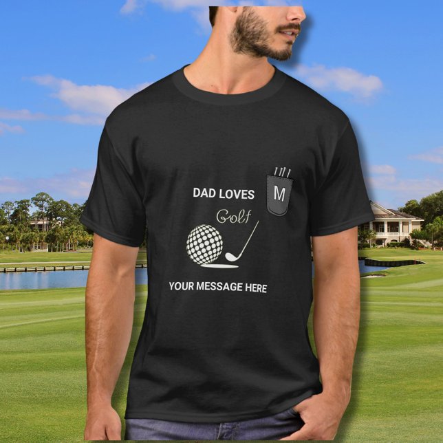 Papa liebt Golf Tees Monogramm Faux-Tasche  (Von Creator hochgeladen)