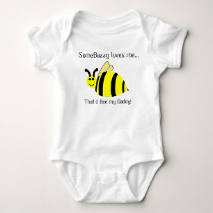 Papa liebt mich Hummel Biene Pink Bio-Kriecher Baby Strampler