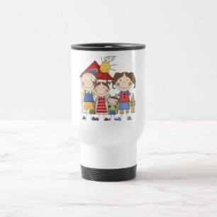 Papa, Mama, große Schwester, kleiner Bruder Famili Reisebecher