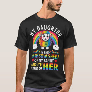 Papa Mama Meine Tochter Ist Das Regenbogenschaf IC T-Shirt