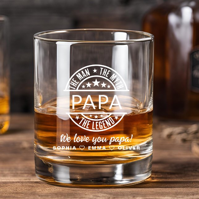 Papa Man Myth Legend Vatertag Whiskyglas (Von Creator hochgeladen)