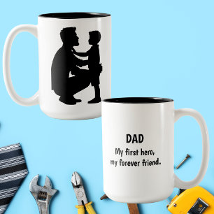 Papa mein erster Held für immer Freund Vatertagsge Zweifarbige Tasse