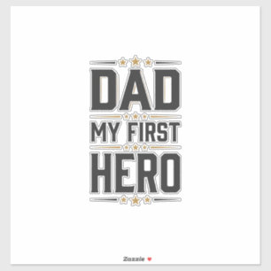 Papa Mein Erster Held Vintage-Typografie-Shirt-Des Aufkleber