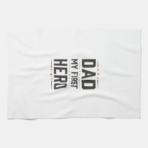 Papa Mein Erster Held Vintage-Typografie-Shirt-Des Geschirrtuch