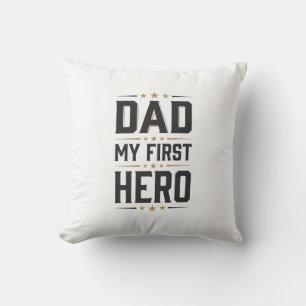 Papa Mein Erster Held Vintage-Typografie-Shirt-Des Kissen