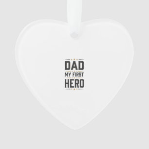 Papa mein erster Held Vintage-Typografie-Shirt-Des Ornament