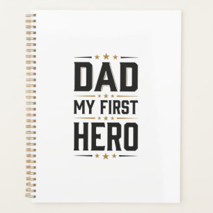 Papa Mein Erster Held Vintage-Typografie-Shirt-Des Planer