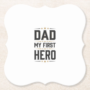 Papa Mein Erster Held Vintage-Typografie-Shirt-Des Untersetzer