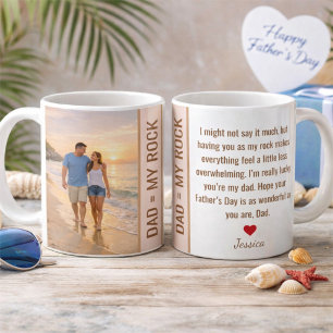 Papa, mein Fels in der Brandung - Sunset am Strand Kaffeetasse